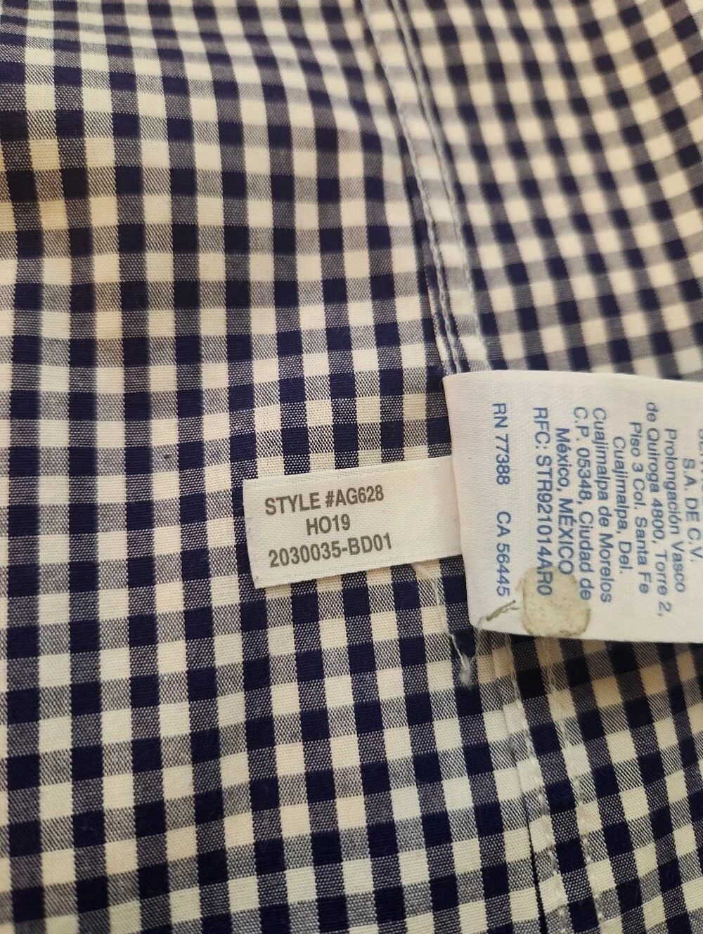 J.Crew XL Flex Wrinkle Free Gingham Button Down Shirt Slim Fit Navy Cotton